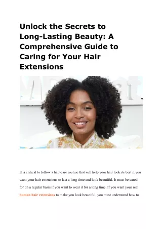 Unlock the Secrets to Long-Lasting Beauty_ A Comprehensive Guide to Caring for Your Hair Extensions