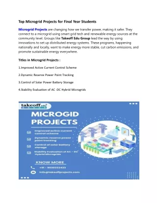 Microgrid Projects for Final Year Students