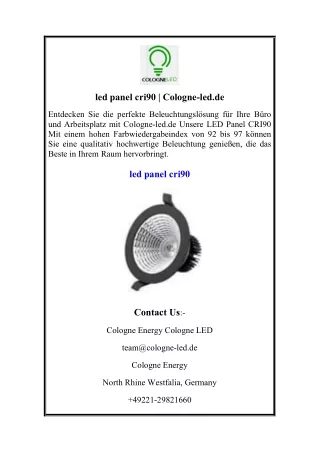 led panel cri90  Cologne-led.de