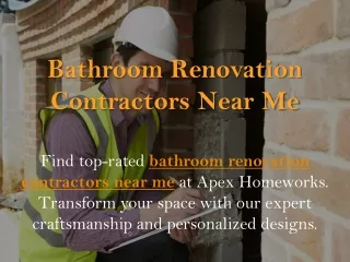 Bathroom Renovation Contractors Near Me