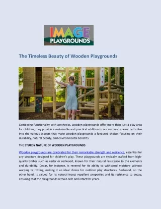 The Timeless Beauty of Wooden Playgrounds - Image Playgrounds