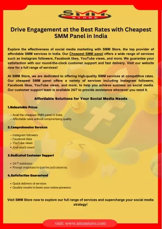 Drive Engagement at the Best Rates with Cheapest SMM Panel in India