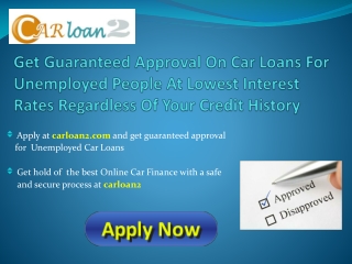 Unemployed Auto Loans