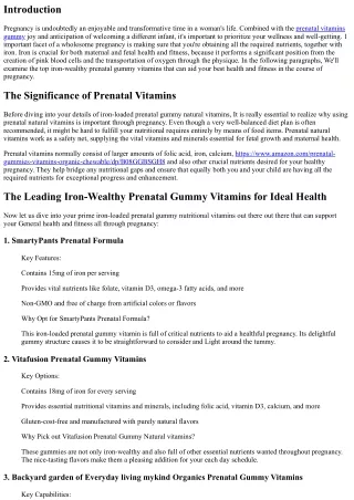 The best Iron-Loaded Prenatal Gummy Natural vitamins for Best Health and fitness