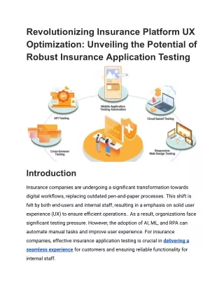 Revolutionizing Insurance Platform UX Optimization_ Unveiling the Potential of Robust Insurance Application Testing
