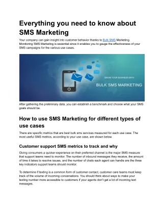 Everything you need to know about SMS Marketing