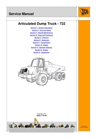JCB 722 FASTRAC Service Repair Manual SN：00833201-00833999 TIER 3
