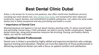 Best Dental Clinic Dubai