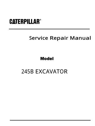 Caterpillar Cat 245B EXCAVATOR (Prefix 1SJ) Service Repair Manual Instant Download (1SJ00001)