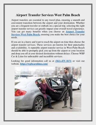 Airport Transfer Services West Palm Beach