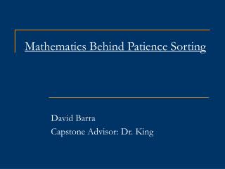 Mathematics Behind Patience Sorting