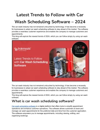 Latest Trends to Follow with Car Wash Scheduling Software – 2024