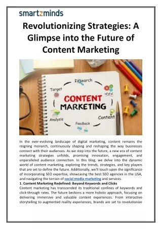 Revolutionizing Strategies A Glimpse into the Future of Content Marketing