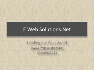 Web Design Company Delhi - E-Web-Solutions.Net