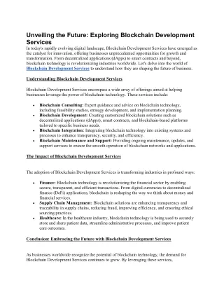 Beyond Transactions: The Versatility of Blockchain Development Services