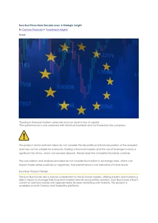 Euro Buxl Prices Near Decade Lows: A Strategic Insight