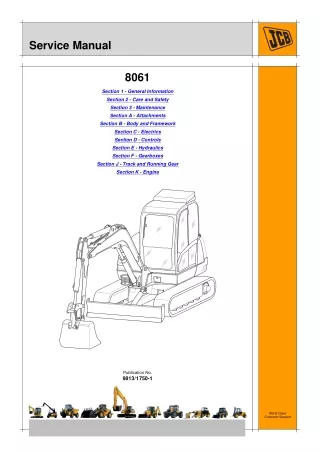 JCB 8061 MINI CRAWLER EXCAVATOR Service Repair Manual