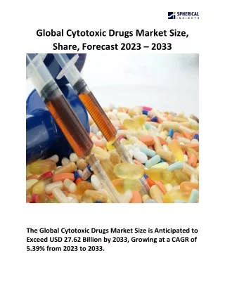Global Cytotoxic Drugs Market Size