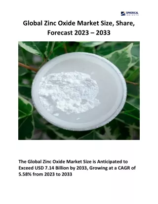 Global Zinc Oxide Market Size