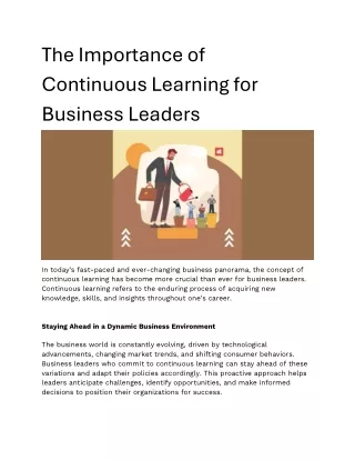 The Importance of Continuous Learning for Business Leaders