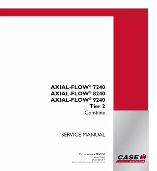 CASE IH AXIAL-FLOW 7240 Tier 2 Combine Service Repair Manual