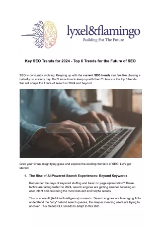Navigating SEO Trends & Techniques Stay in Digital Visibility By Lyxel&Flamingo
