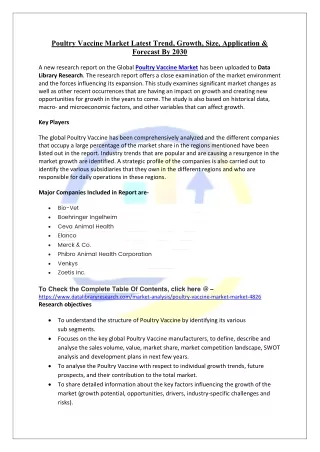 Poultry Vaccine Market