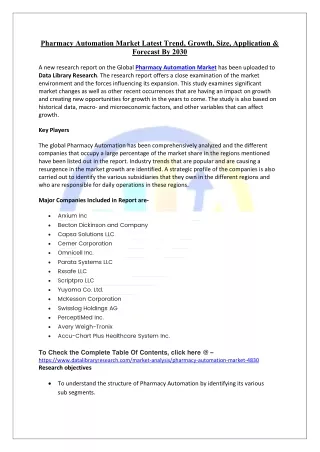 Pharmacy Automation Market