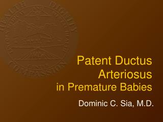 Patent Ductus Arteriosus in Premature Babies