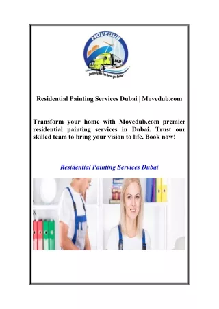 Residential Painting Services Dubai | Movedub.com