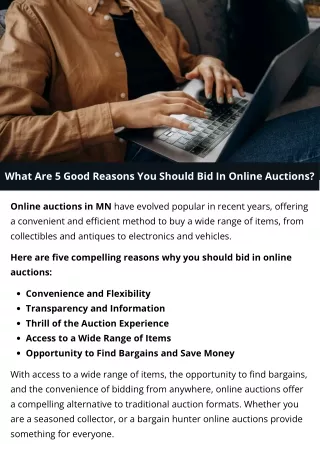 What Are 5 Good Reasons You Should Bid In Online Auctions?