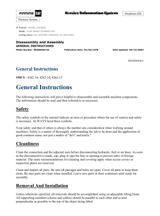 Caterpillar Cat 641 641B WHEEL SCRAPER (Prefix 42M) Service Repair Manual Instant Download (42M00001 and up)