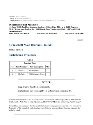 Caterpillar Cat 918F WHEEL LOADER (Prefix 2CK) Service Repair Manual Instant Download (2CK00001 and up)