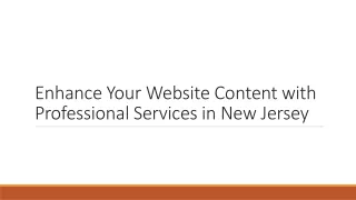 Enhance Your Website Content with Professional Services in New Jersey