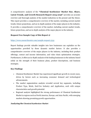 Chemical Synthesizer Market Size, Share, Latest Trends, and Growth 2036