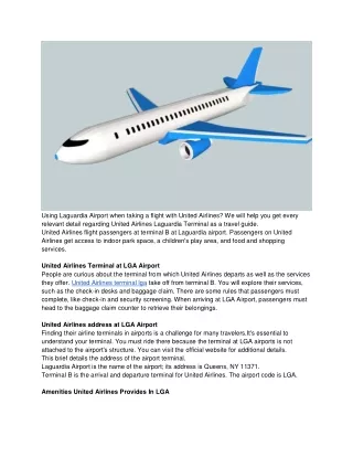 Travel Guide On United Airline at lga