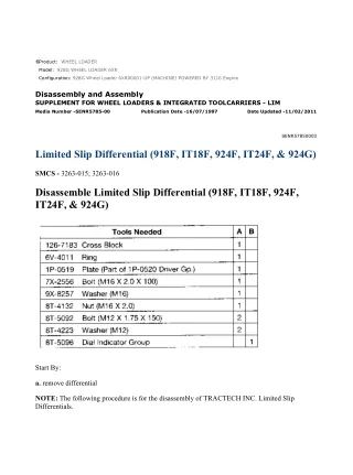 Caterpillar Cat 928G Wheel Loader (Prefix 6XR) Service Repair Manual Instant Download (6XR00001 and up)