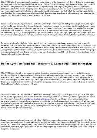 DKMTOTO Laman Judi Togel, Slot Online &amp; Live Casino Online Terpercaya