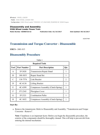 Caterpillar Cat 930G Wheel Loader (Prefix TWR) Service Repair Manual Instant Download (TWR00001 and up)