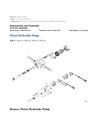 Caterpillar Cat 931 TRACK LOADER (Prefix 78U) Service Repair Manual Instant Download (78U03914 and up)