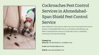 Cockroaches Pest Control Services in Ahmedabad, Best Cockroaches Pest Control Se