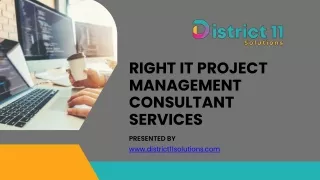 Right IT Project Management Consultant Services: District 11 Solutions