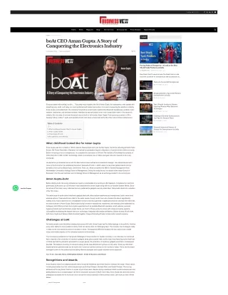 boAt CEO Aman Gupta A Story of Conquering the Electronics Industry.