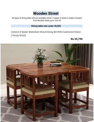 Buy Online Dining Table Sets From Wooden Street