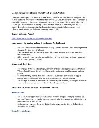 Medium Voltage Circuit Breaker Market