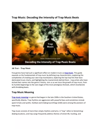 Trap Music: Decoding the Intensity of Trap Music Beats