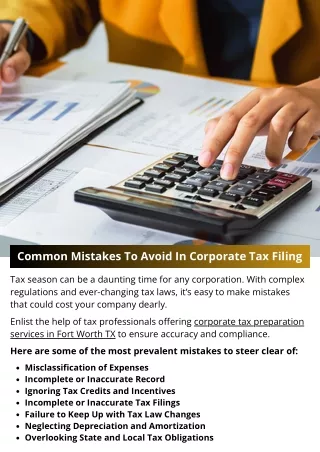 Common Mistakes To Avoid In Corporate Tax Filing