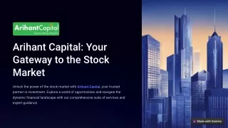 Arihant Capital: Your Premier Choice for Online Stock Trading.