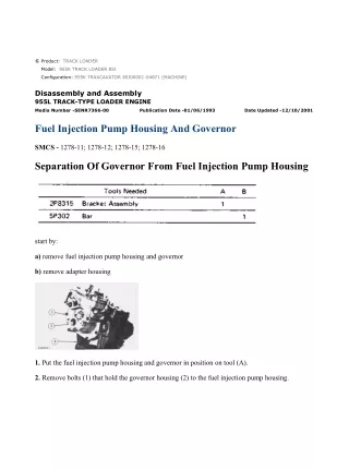 Caterpillar Cat 955K TRACK LOADER (Prefix 85J) Service Repair Manual Instant Download (85J00001-04671)