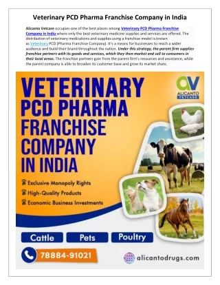 Veterinary PCD Pharma Franchise Company in India